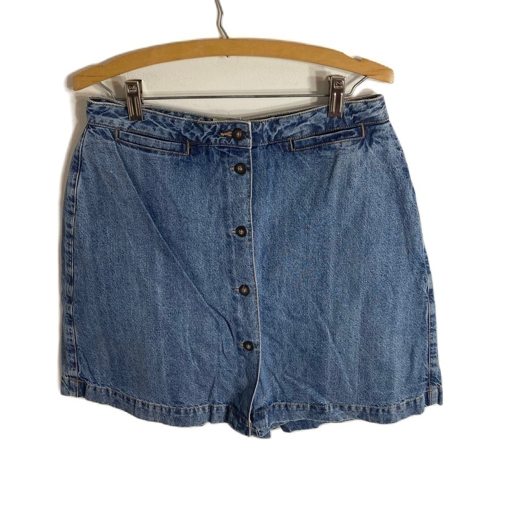 Vintage Button Down Westport Denim Skort Skirt Shorts Sz 10
